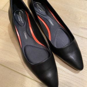 Brand new Rockport heels. Black leather. Size 7